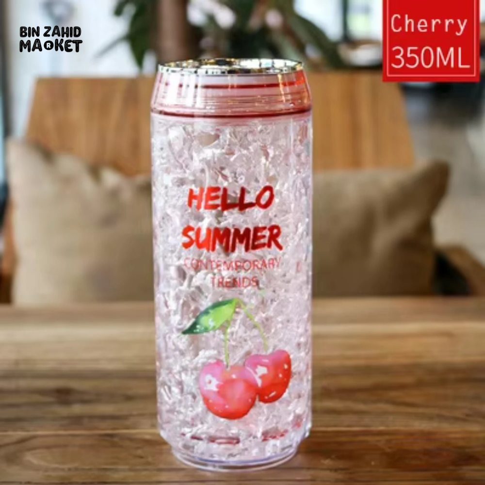 TRENDY CAN-SHAPED ICE CUP – KAWAII SUMMER WATER BOTTLE WITH LID LEAK-PROOF PERFECT FOR OUTDOOR SPORTS