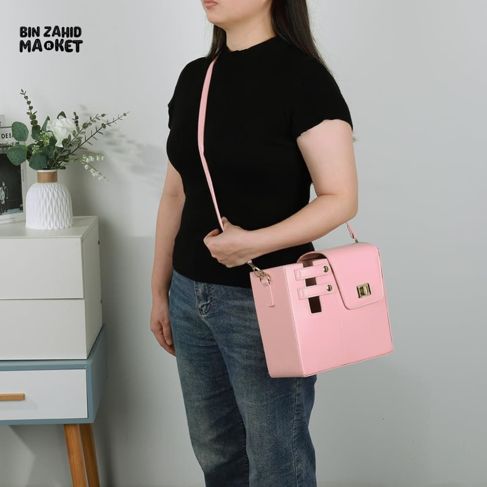 TUMBLERS CROSSBODY BAG – STYLISH PORTABLE ADJUSTABLE STRAP - PINK