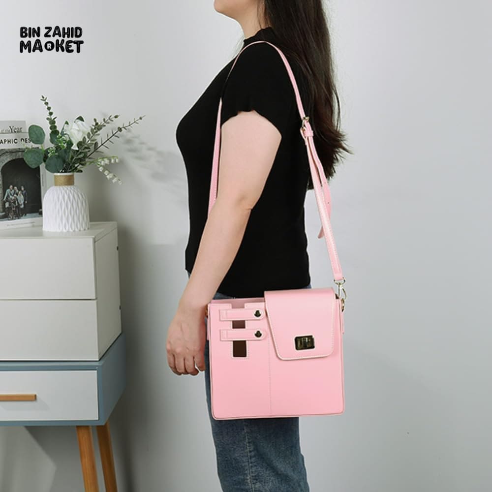TUMBLERS CROSSBODY BAG – STYLISH PORTABLE ADJUSTABLE STRAP - PINK
