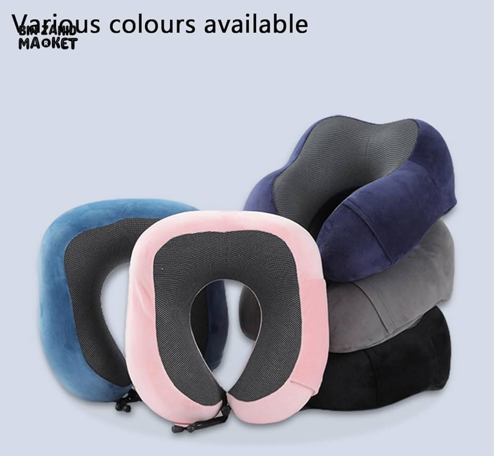 U-SHAPED MEMORY FOAM NECK PILLOW FOR TRAVEL – SOFT CERVICAL SUPPORT FOR AIRPLANE & CAR