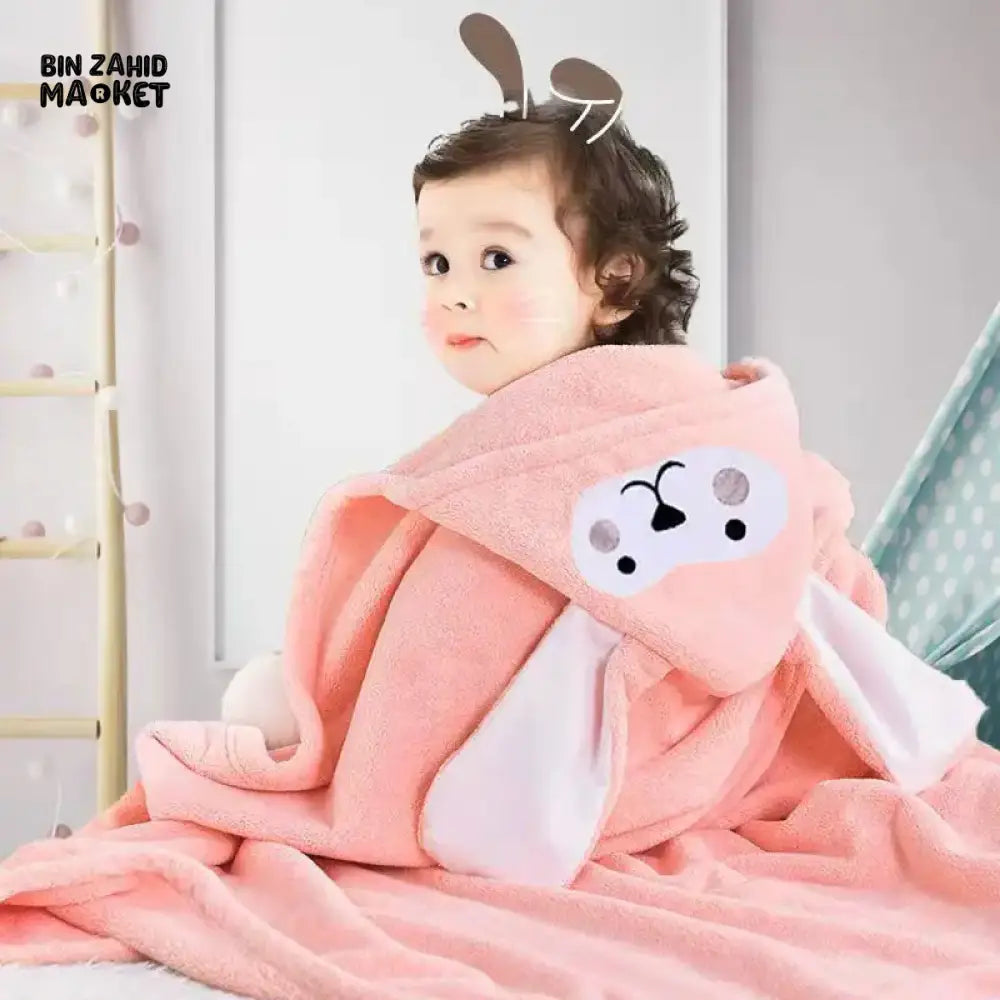 ULTRA SOFT BABY TOWEL – HOODED ROBE PURE COTTON COZY BLANKET - 65CM X 135CM SIZE