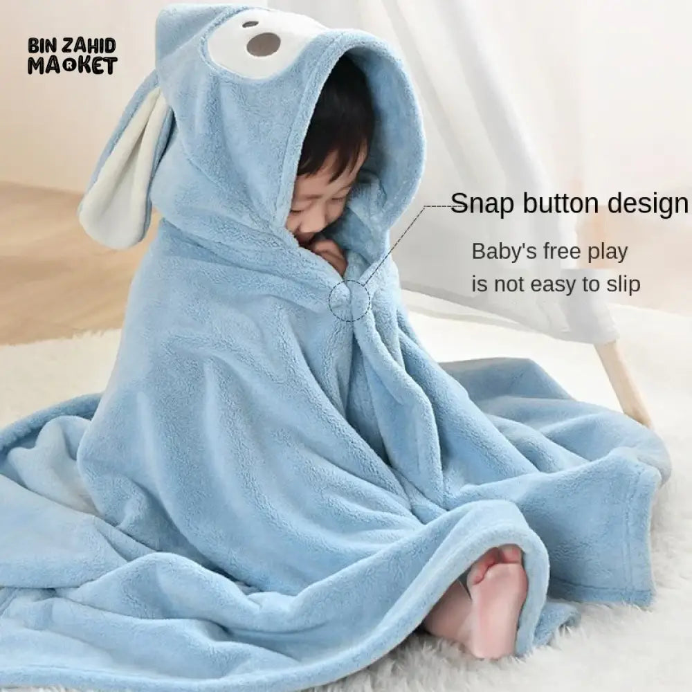 ULTRA SOFT BABY TOWEL – HOODED ROBE PURE COTTON COZY BLANKET - 65CM X 135CM SIZE