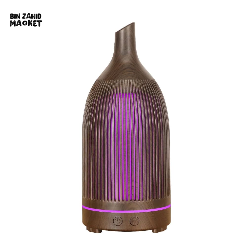 ULTRASONIC WOOD GRAIN AROMA DIFFUSER – COOL MIST ESSENTIAL OIL HUMIDIFIER FOR RELAXING HOME ATMOSPHERE