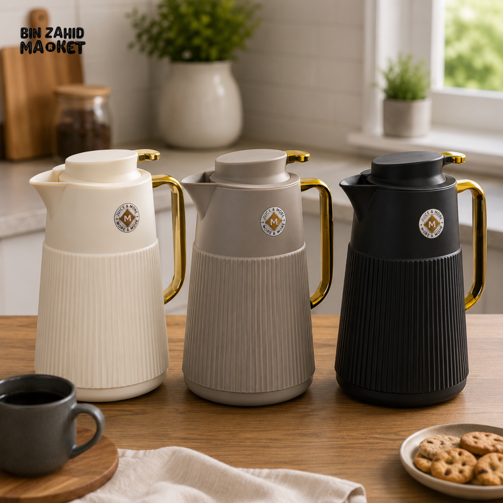 VACUUM INSULATED HOT & COLD THERMAL JUG – BLACK 1.0 LITER 1-PIECE