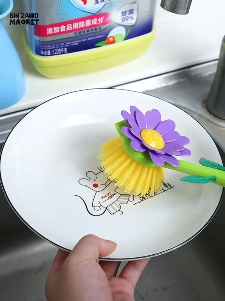 VASE SHAPE POT WASHING BRUSH – KITCHEN DISH SINK STOVE LONG HANDLE CLEANING TOOL