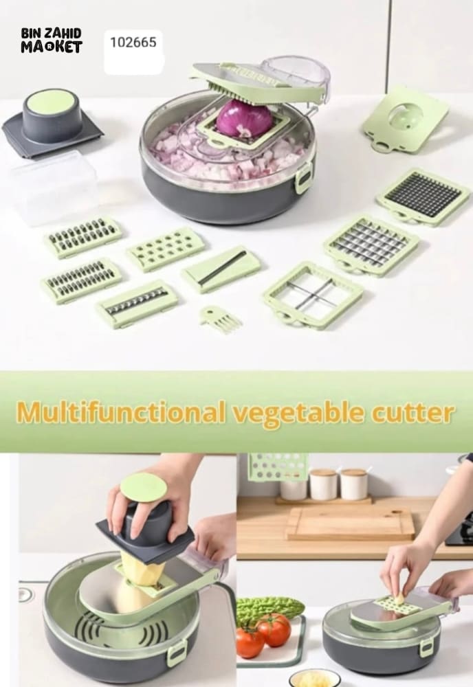 VEGETABLE CHOPPER & SLICER WITH DRAINING BASKET – ASSORTED COLORS