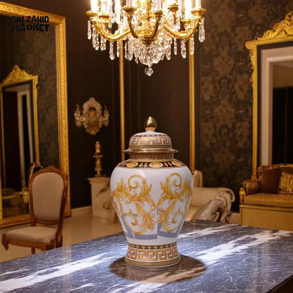 VERSACE INSPIRED LUXURY CERAMIC DECOR SET – GOLD & WHITE VINTAGE VILLA STYLE