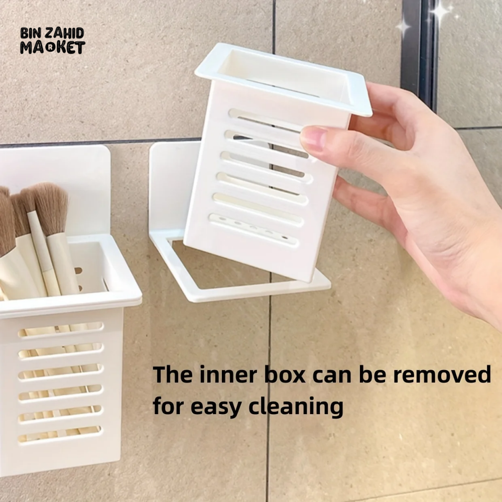 WALL-MOUNTED BATHROOM STORAGE BOXES – NO DRILLING RUST-RESISTANT SPACE-SAVING