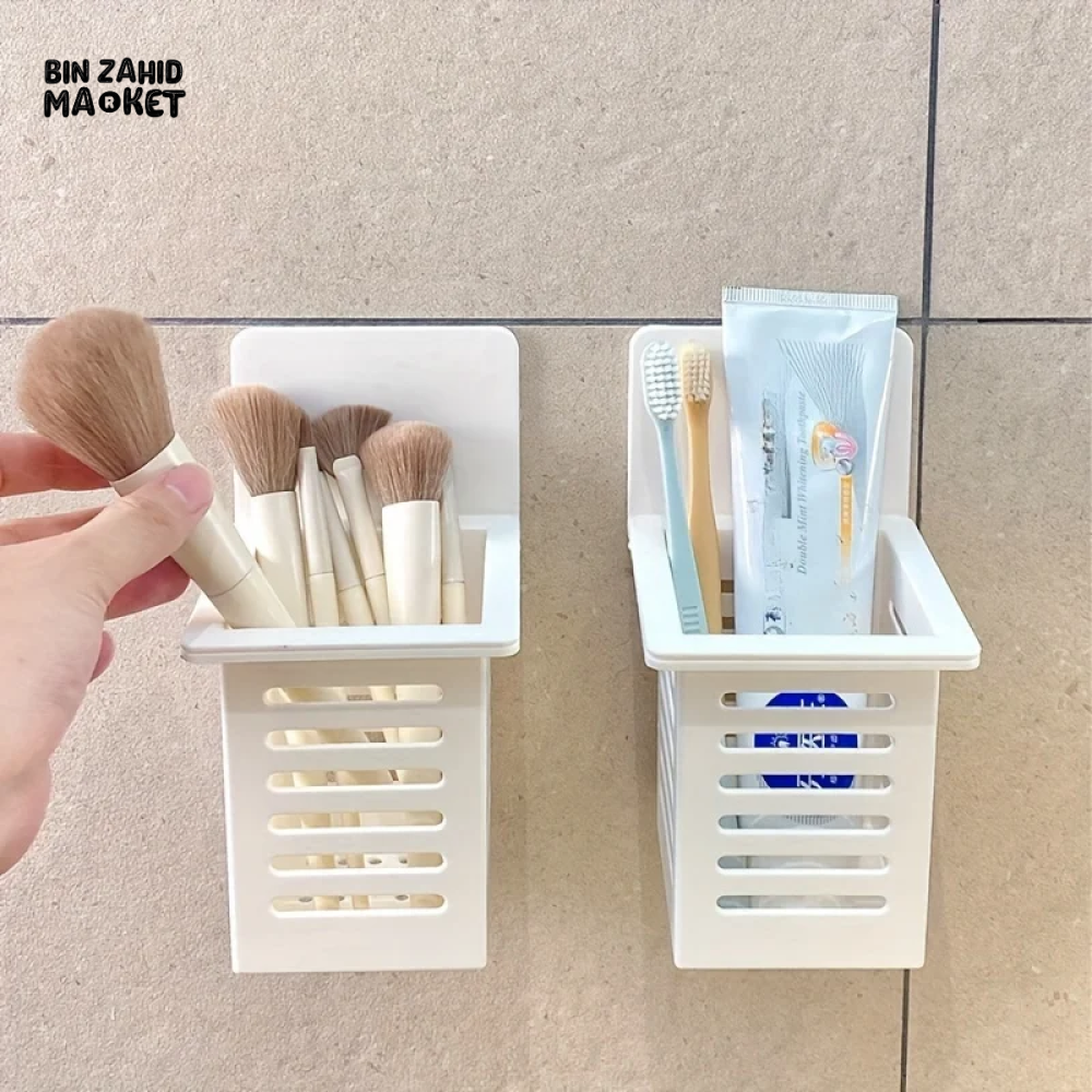 WALL-MOUNTED BATHROOM STORAGE BOXES – NO DRILLING RUST-RESISTANT SPACE-SAVING PACK OF 2