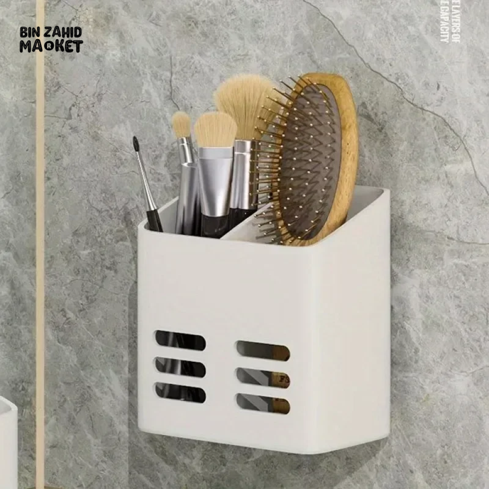 WALL-MOUNTED CUTLERY RACK – NO-DRILL SPACE-SAVING WITH DRAINING BASKET