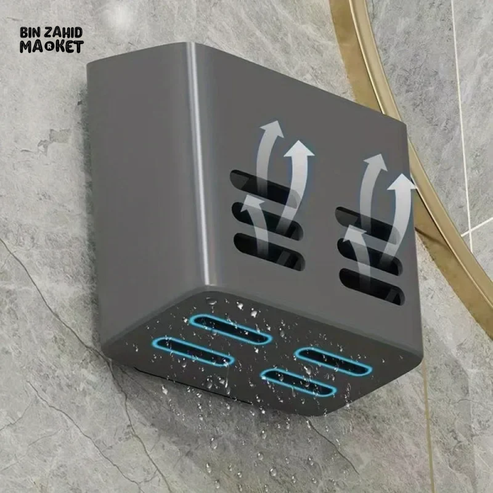 WALL-MOUNTED CUTLERY RACK – NO-DRILL SPACE-SAVING WITH DRAINING BASKET