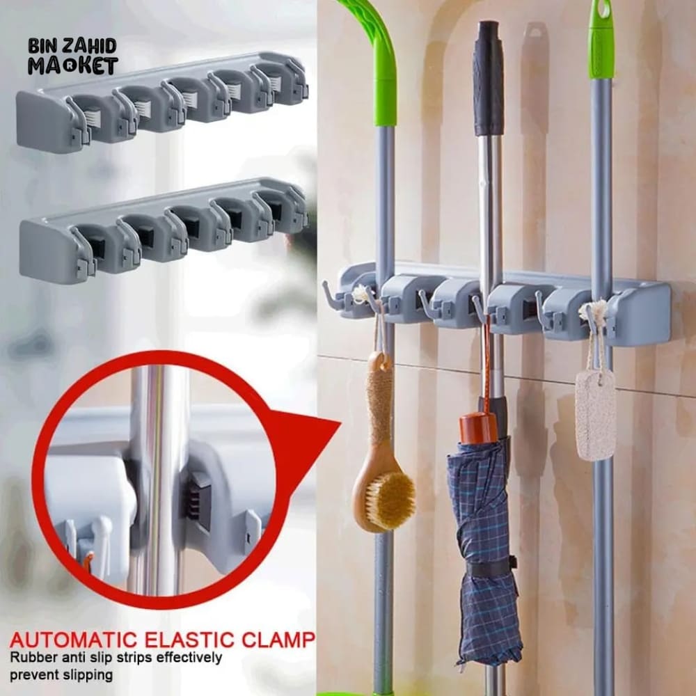WALL MOUNTED MOP & BROOM HOLDER