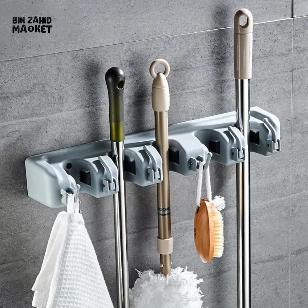 WALL MOUNTED MOP & BROOM HOLDER