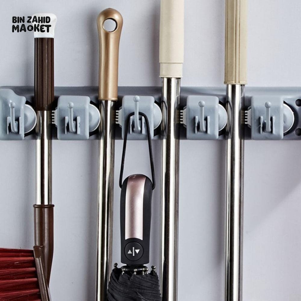 WALL MOUNTED MOP & BROOM HOLDER