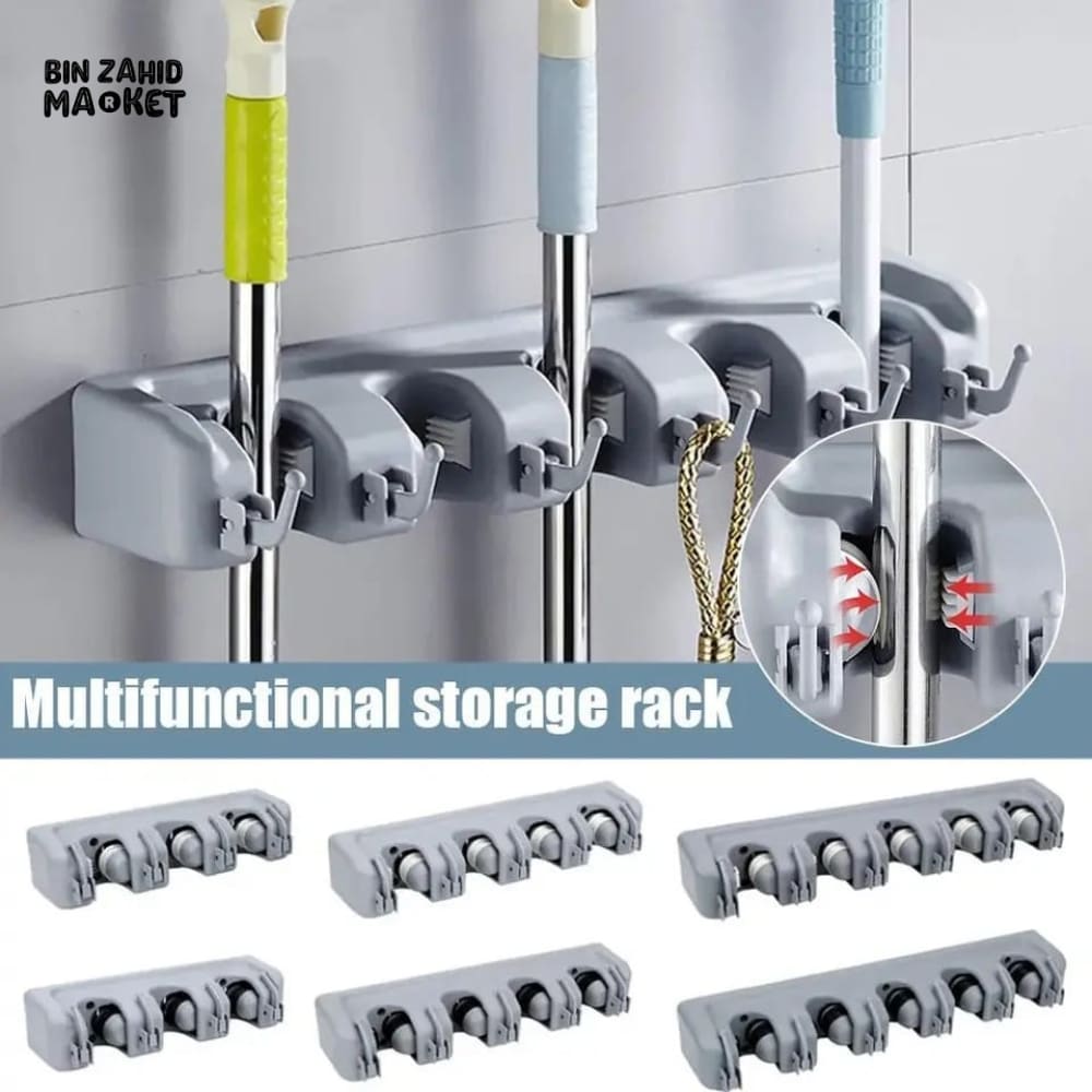 WALL MOUNTED MOP & BROOM HOLDER