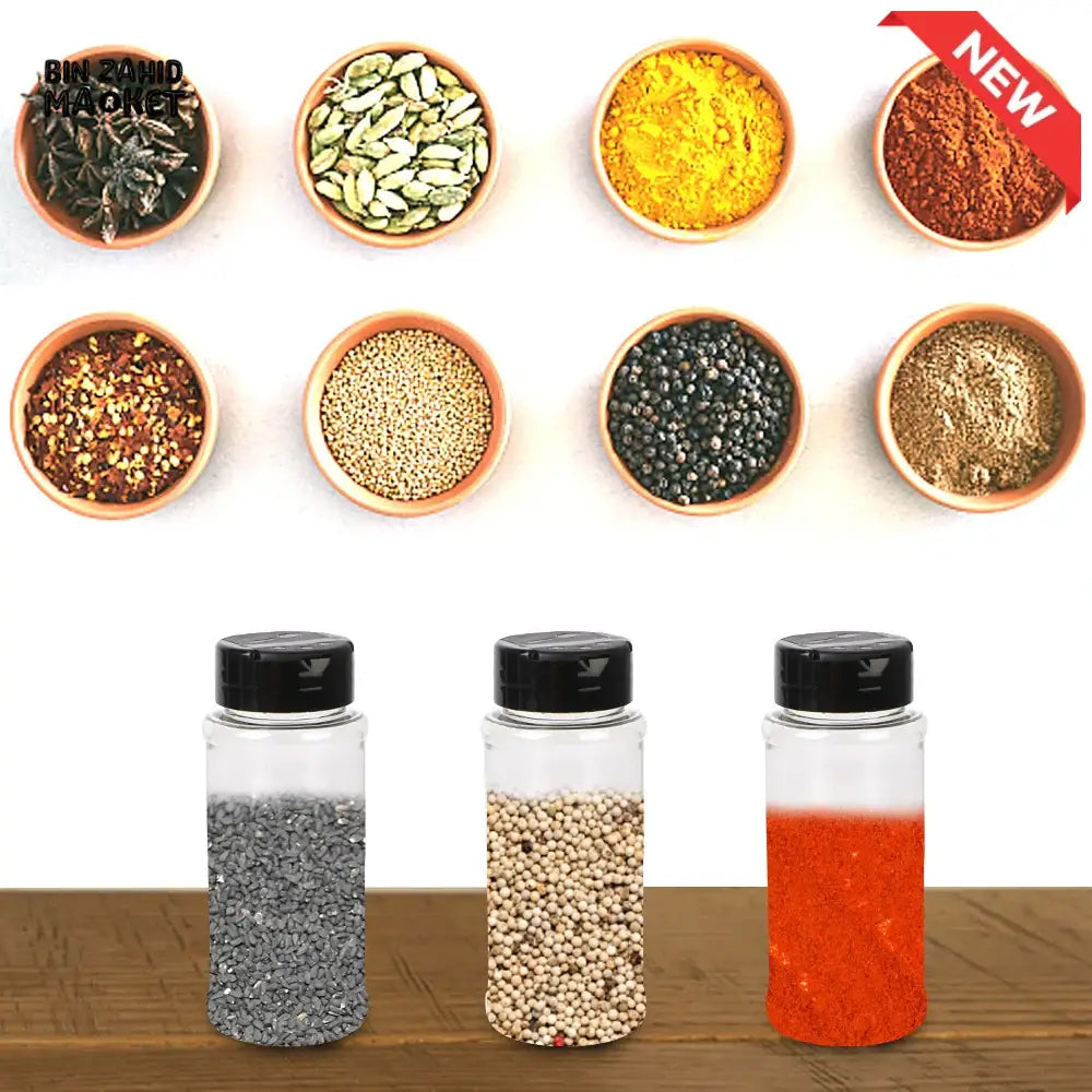 WALL MOUNTED SEASONING BOX – NO DRILL ADJUSTABLE SPICE RACK WITH FREE 6 JARS MULTIFUNCTIONAL CONDIMENT CONTAINER SET