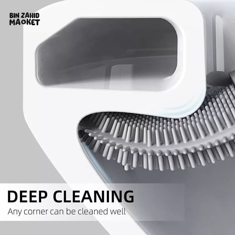 WALL MOUNTED SILICONE TOILET CLEANING BRUSH
