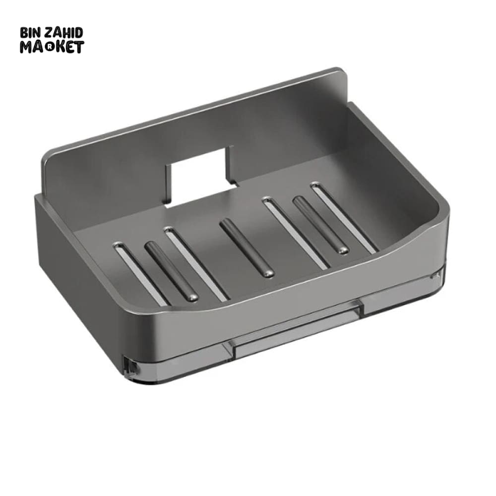 WALL-MOUNTED SOAP DISH – NO-DRILL BATHROOM SOAP HOLDER STORAGE RACK