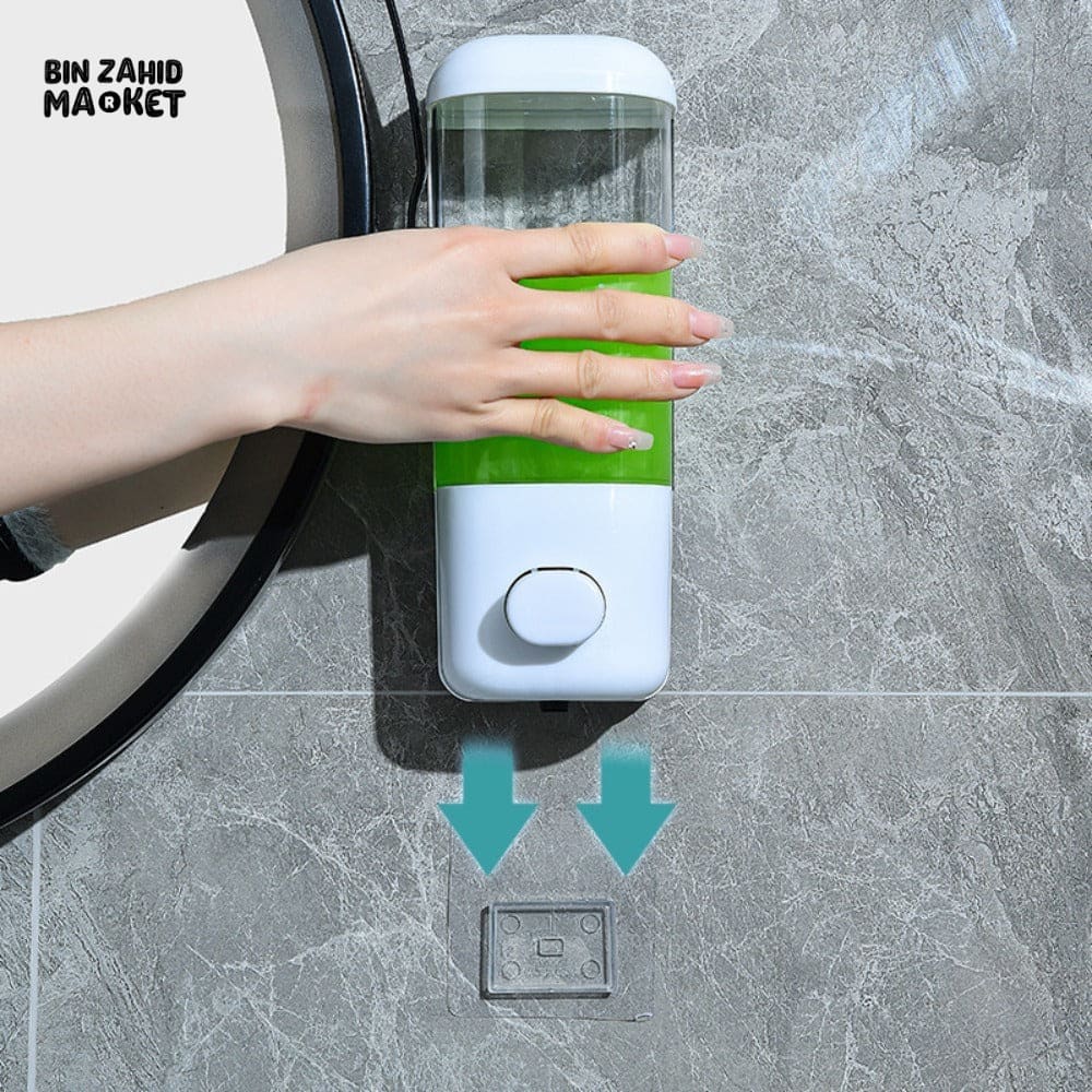 WALL MOUNTED SOAP DISPENSER – 500ML NON PERFORATED BATHROOM SHOWER SHAMPOO HOLDER HOTEL & HOME TOILET ACCESSORY