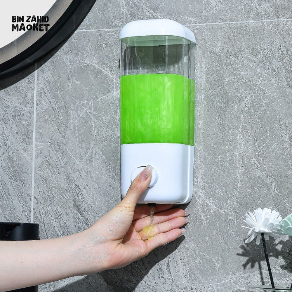WALL MOUNTED SOAP DISPENSER – 500ML NON PERFORATED BATHROOM SHOWER SHAMPOO HOLDER HOTEL & HOME TOILET ACCESSORY