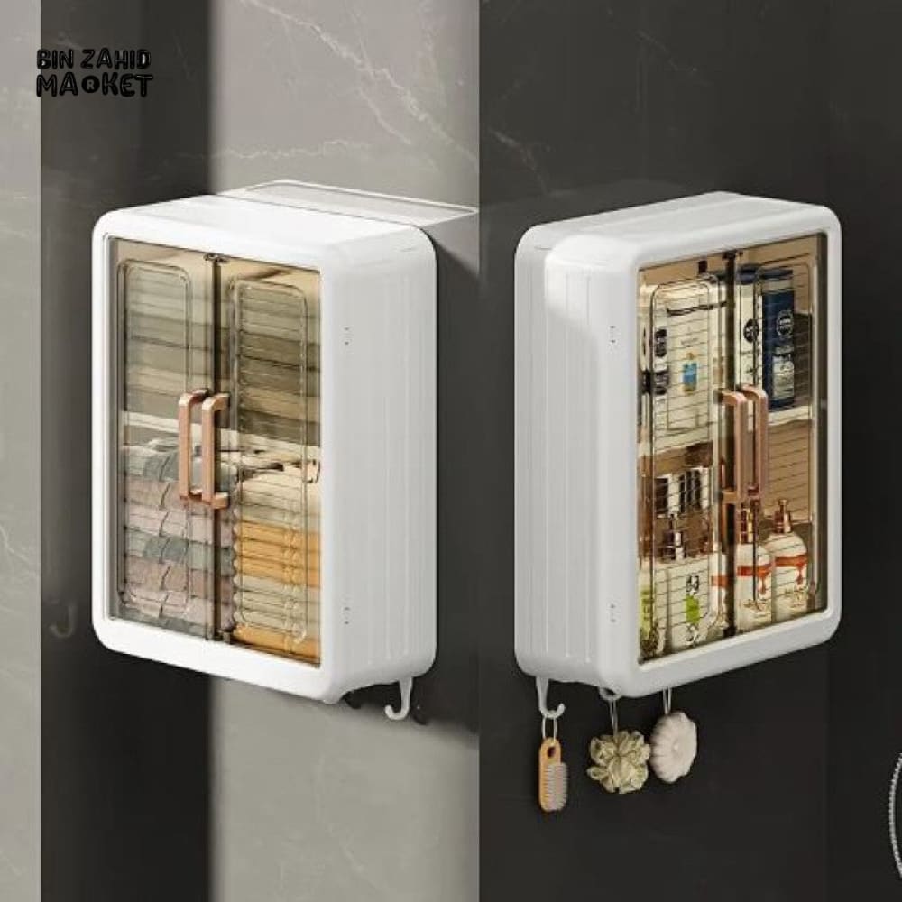 WALL MOUNTED STORAGE RACK WITH 2X DOORS