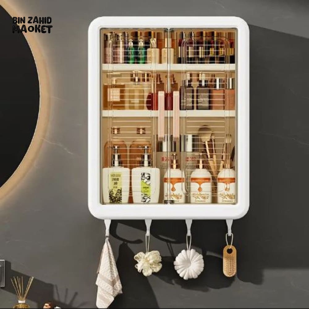 WALL MOUNTED STORAGE RACK WITH 2X DOORS