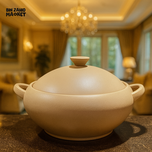 WINSOR ENGLAND 9.75" TEXTURED SOUP TUREEN – ELEGANT CERAMIC SERVING BOWL WITH LID & HANDLES - MATT BROWN