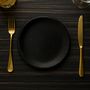 WINSOR ENGLAND DINNER PLATE CLASSIC CERAMIC TABLEWARE - 8" BLACK