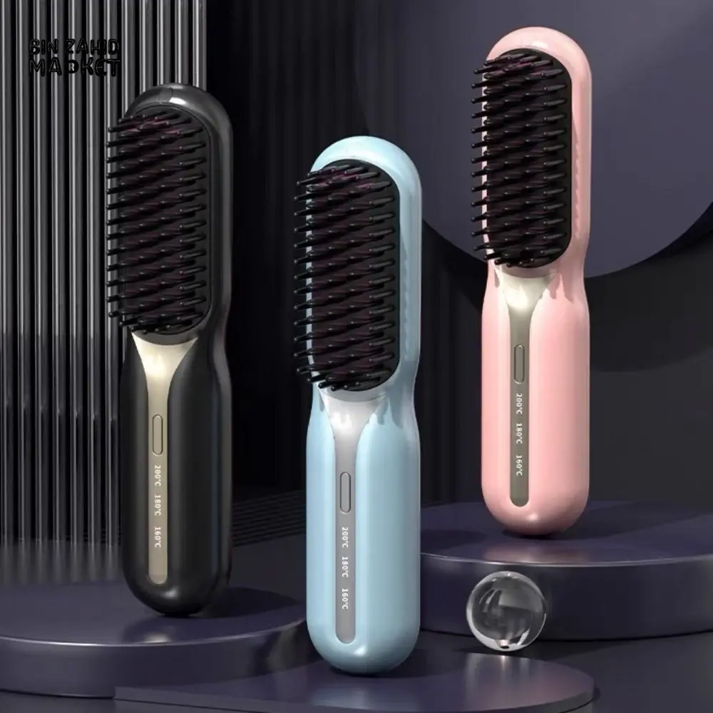 WIRELESS HAIR STRAIGHTENER BRUSH – FAST HEATING PORTABLE & PROFESSIONAL STYLING TOOL FOR WOMEN