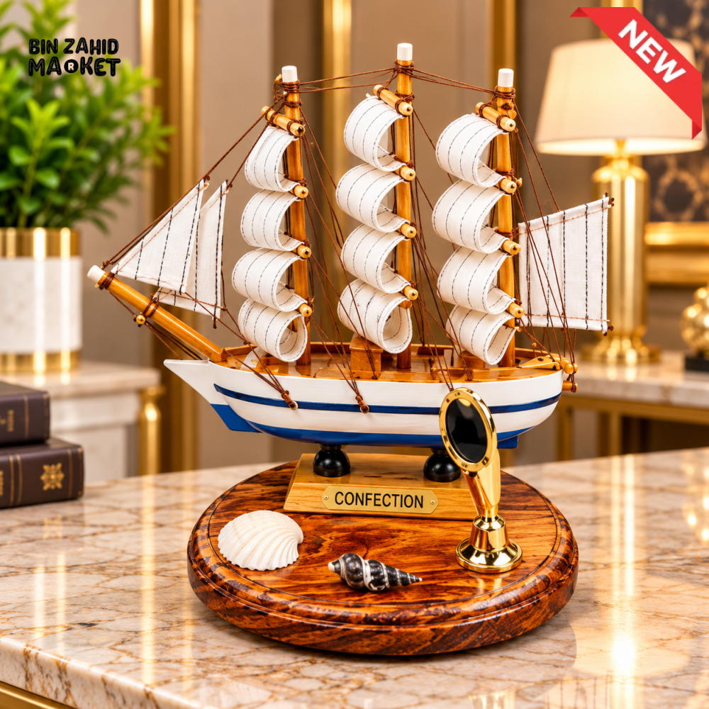 WOODEN SAILING SHIP NAUTICAL DECORATIVE SHOWPIECE