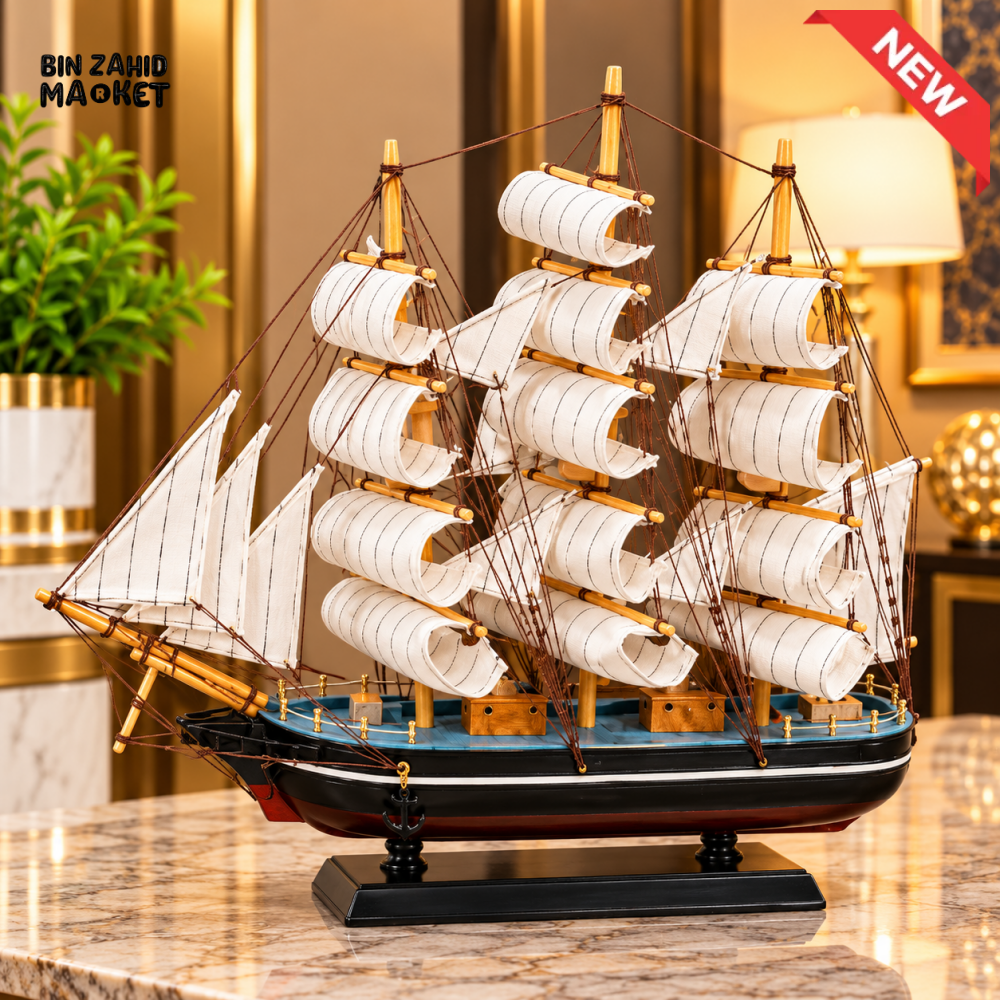 WOODEN TALL SAILING SHIP DECORATIVE SHOWPIECE