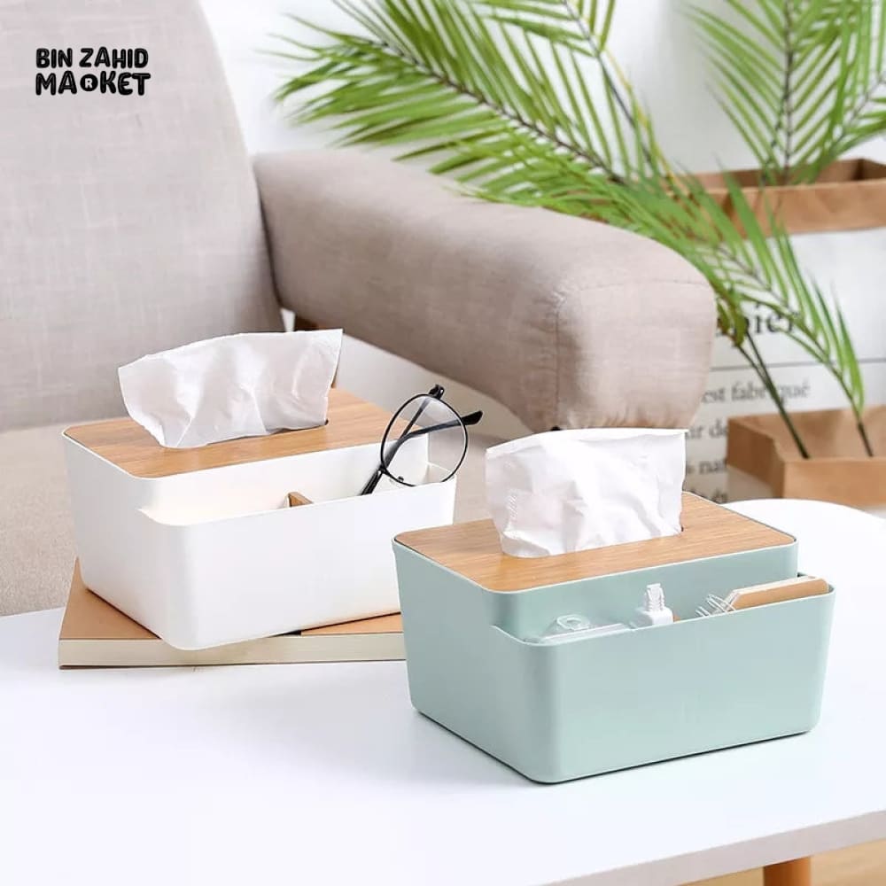 WOODEN TOP TISSUE BOX