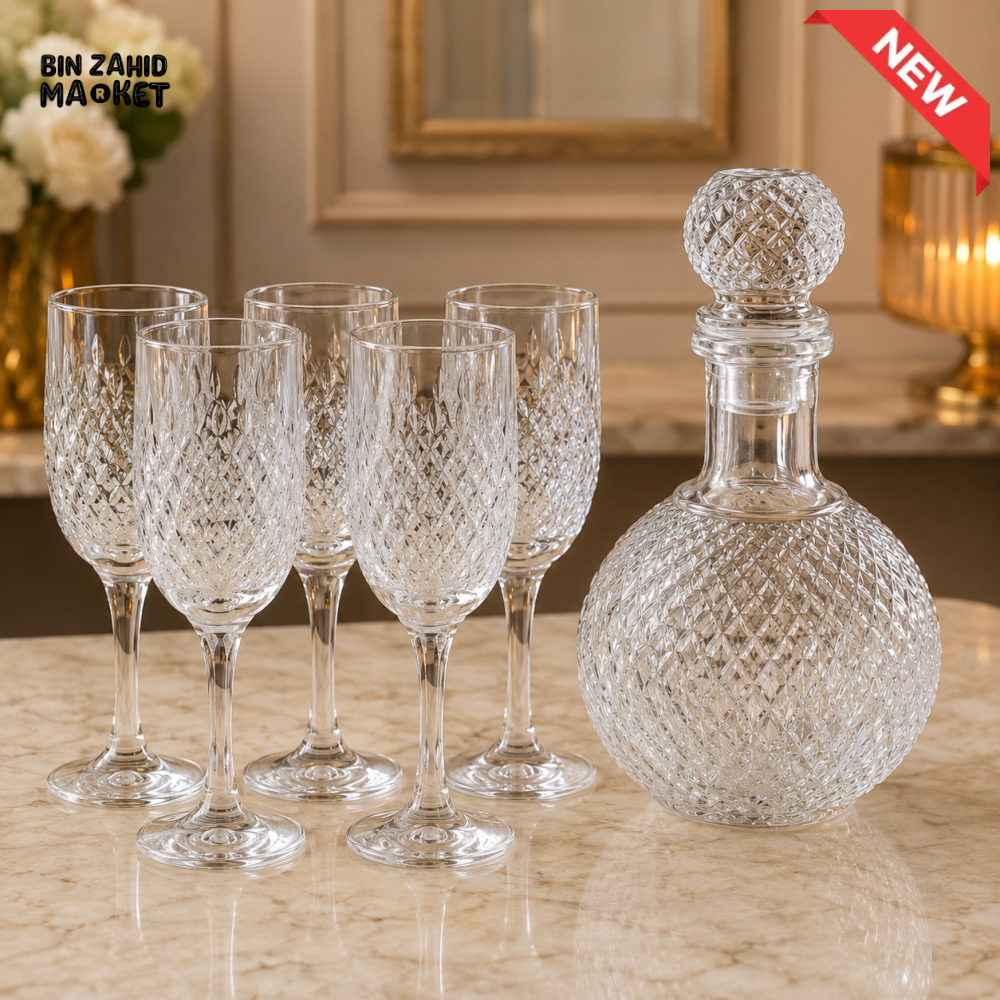 ZIBA CRYSTAL BEVERAGE SET - 7 PIECE SET