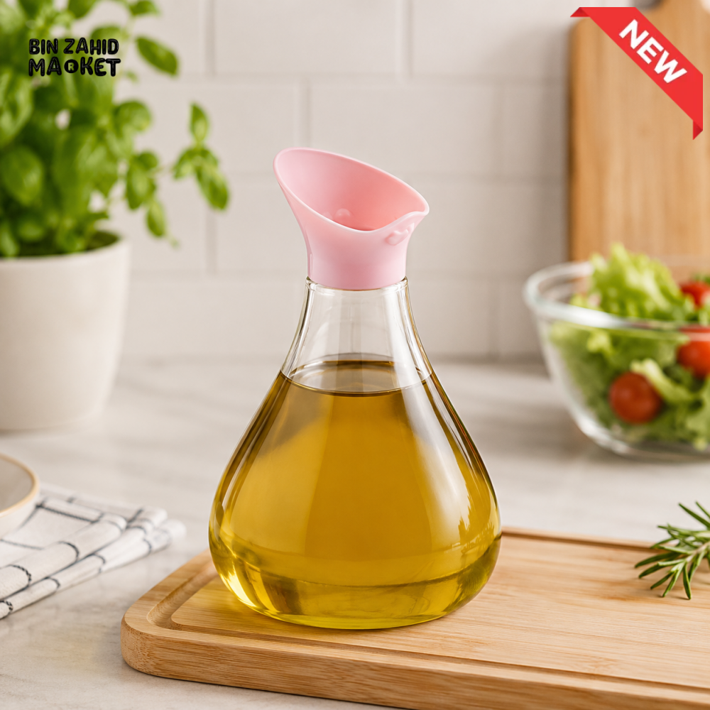 ZIBA Glass Oil Dispenser Bottle with Easy Pour Spout