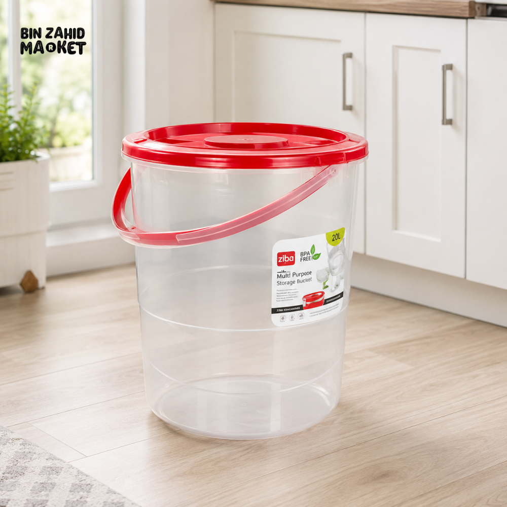 ZIBA MULTIPURPOSE STORAGE BUCKET WITH LID – 10L