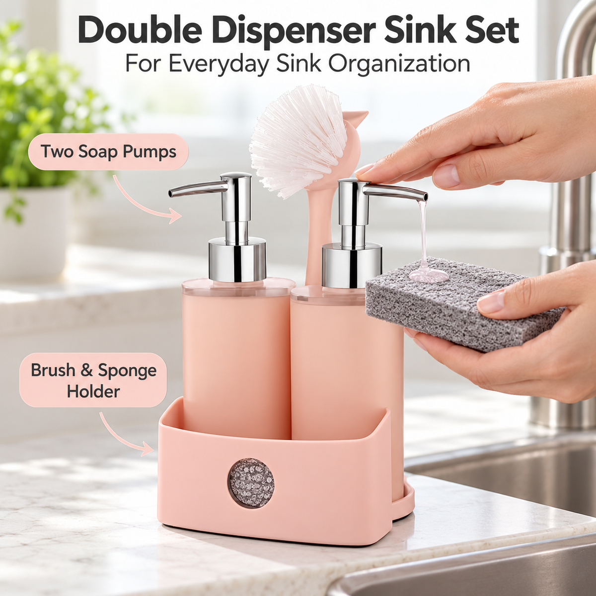 Limon Double Dispenser Sink Set