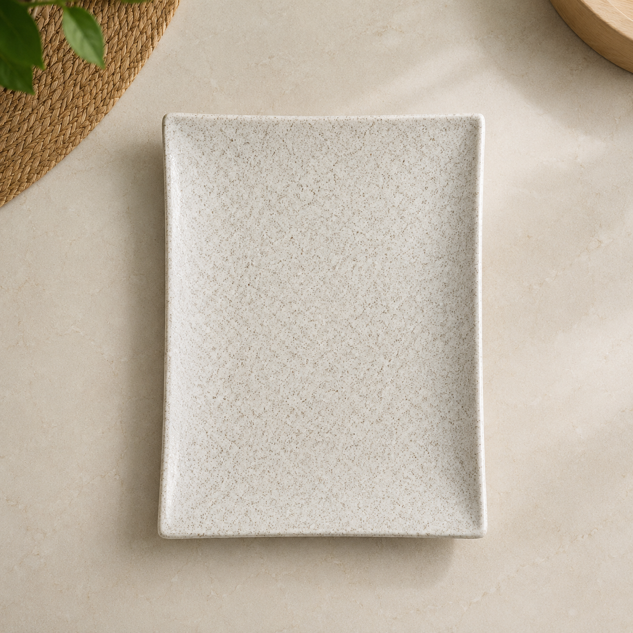 WINSOR ENGLAND RECTANGULAR SERVING PLATE / WHITE - 10.75 INCH