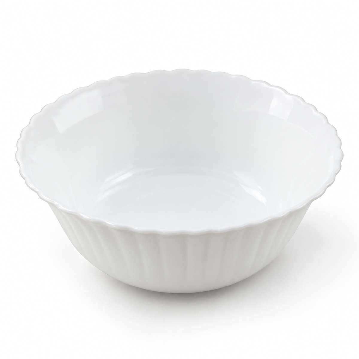 Danny Home 8 Inch White Ceramic Serving Bowl – Large Porcelain Salad & Mixing Bowl