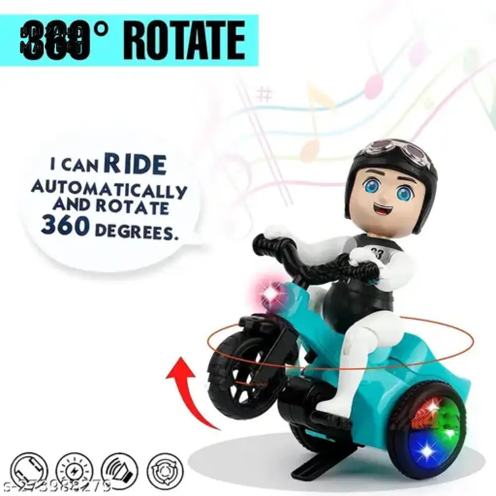 03 BICYCLE 360° ROTATING STUNT TOY | AUTO-RIDING BIKE WITH LIGHTS & MUSIC FOR KIDS