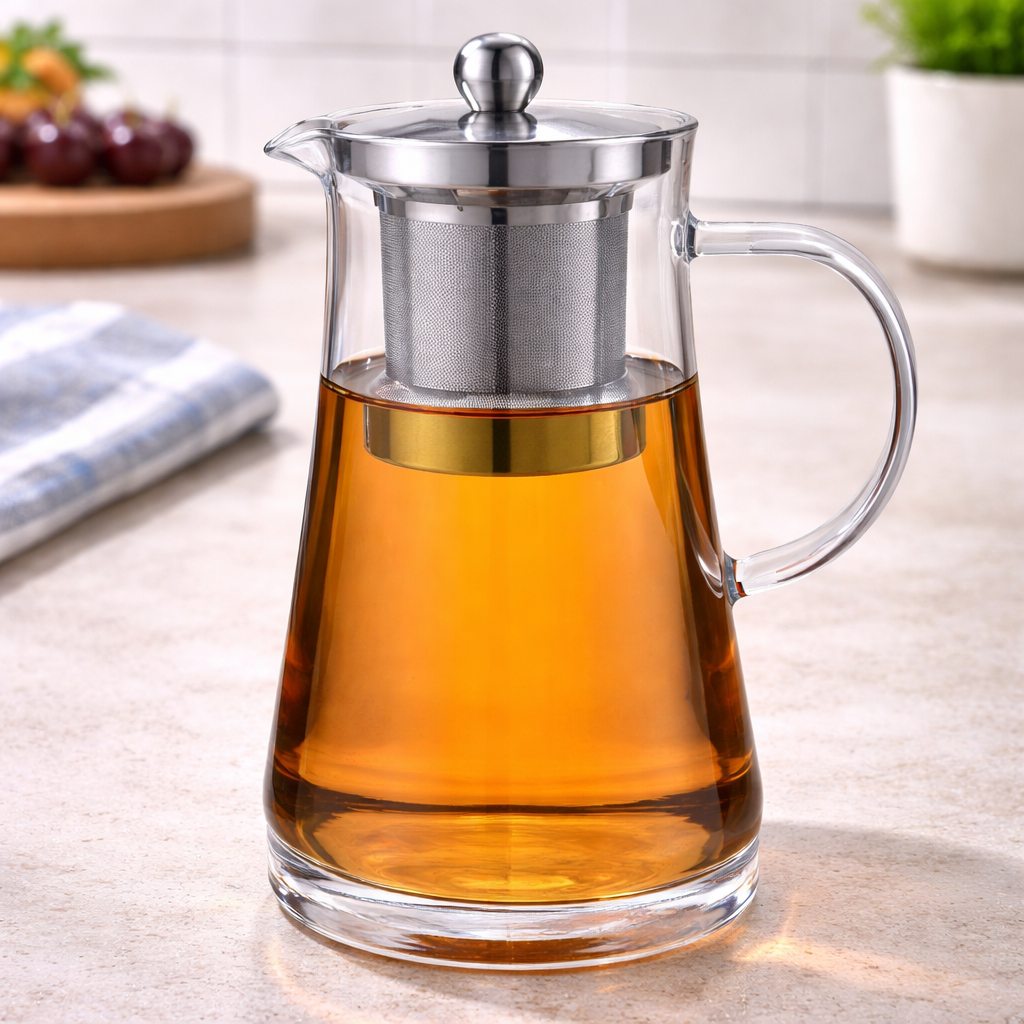 DANNY HOME 710ML GLASS TEA INFUSER PITCHER WITH STAINLESS STEEL FILTER -XF01-03