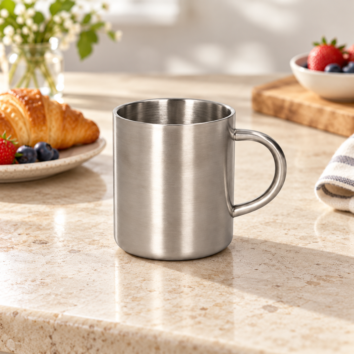 Danny Home Silver-Tone Mug - 400ml