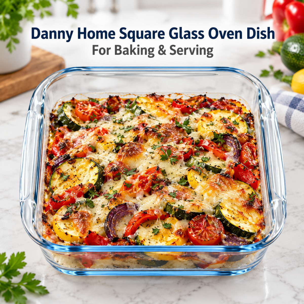 Danny Home Square Glass Oven Dish - 1.1 Litre