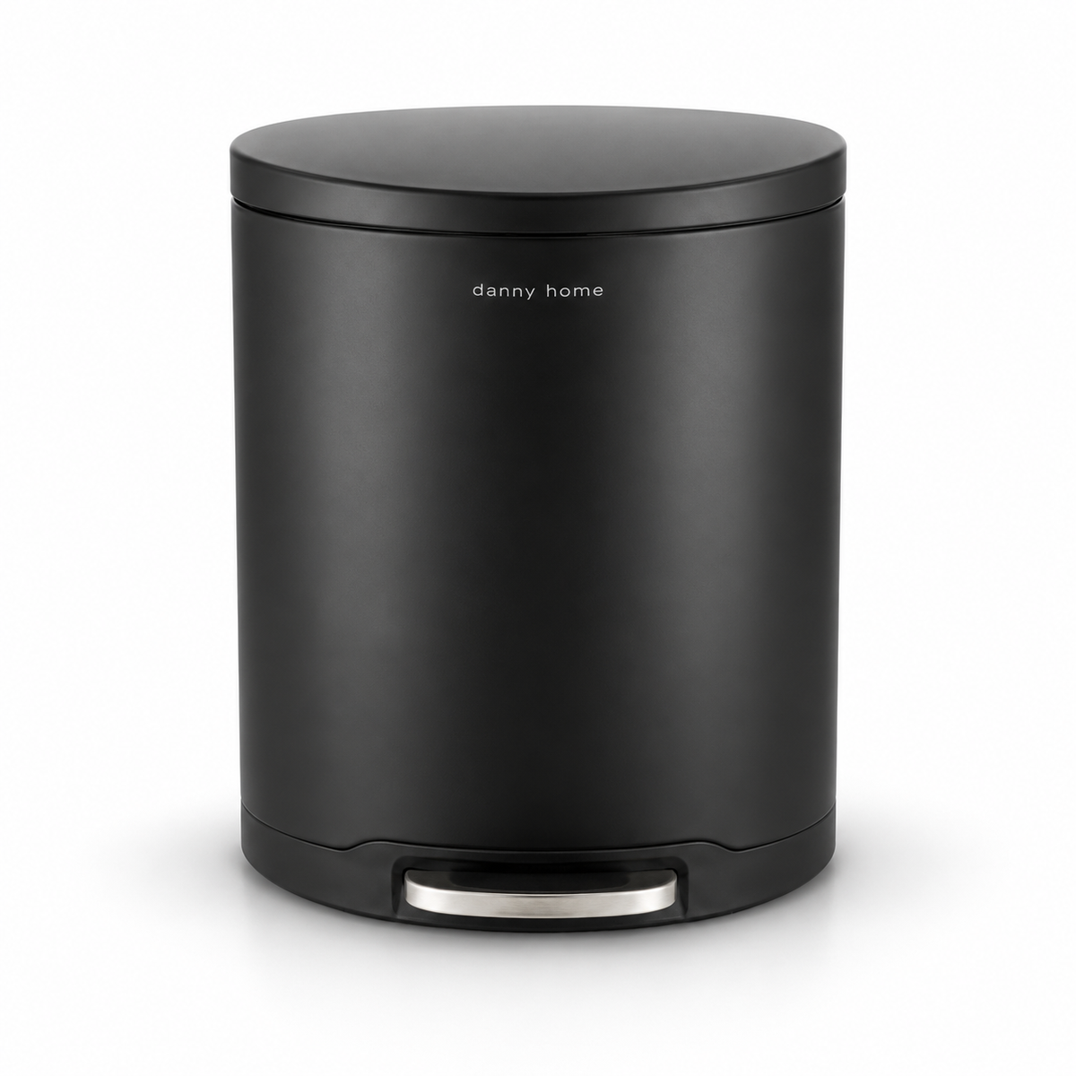 Danny Home Black Round Pedal Trash Bin