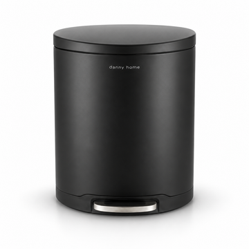 Danny Home Black Round Pedal Trash Bin