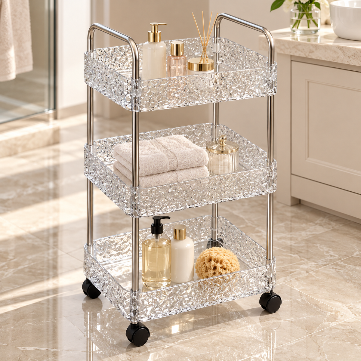 Acrylic 3-Tier Bathroom Storage Rack