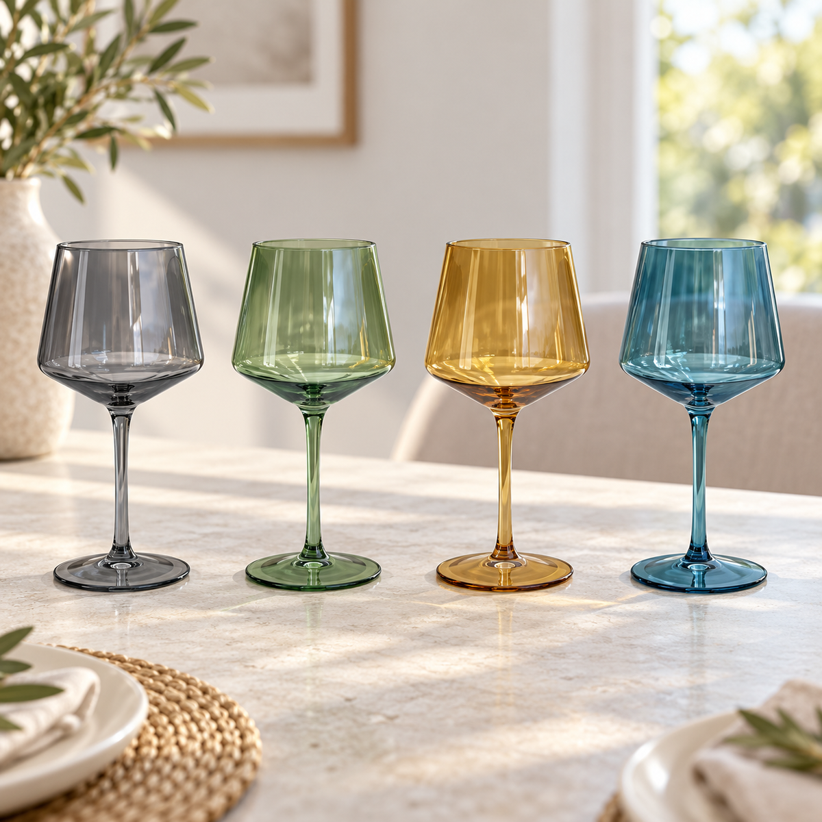 Danny Home 4 Piece Coloured Goblet Set - 450 ml