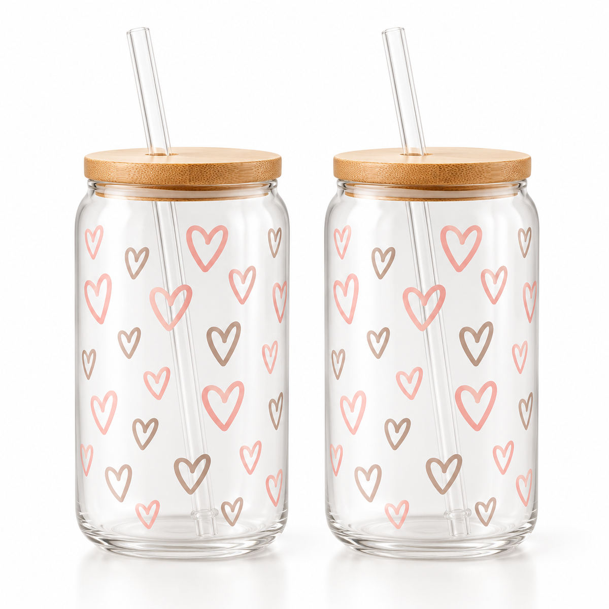 Danny Home 2 Piece Heart Glass Tumbler - 500 ml