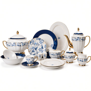 Johnson Bros Inspired Blue Floral Bone China Dinner Set