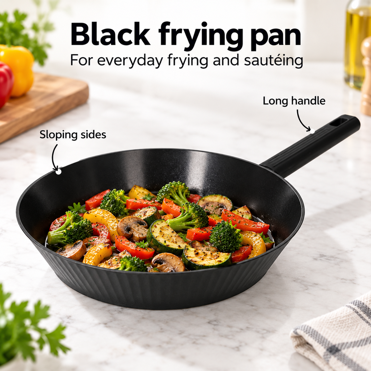 Danny Home Black Frying Pan - 24x5cm