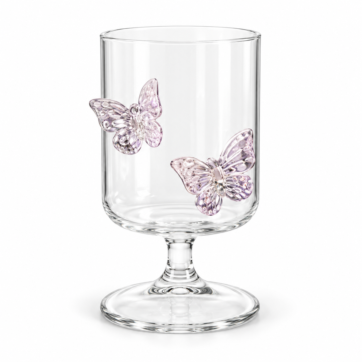 Double Butterfly Goblet Glass